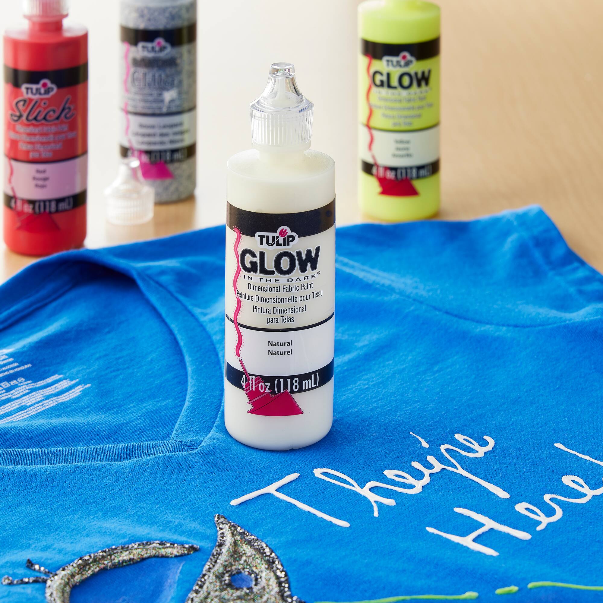 12 Pack: Tulip® Glow In The Dark® Natural Dimensional Fabric Paint